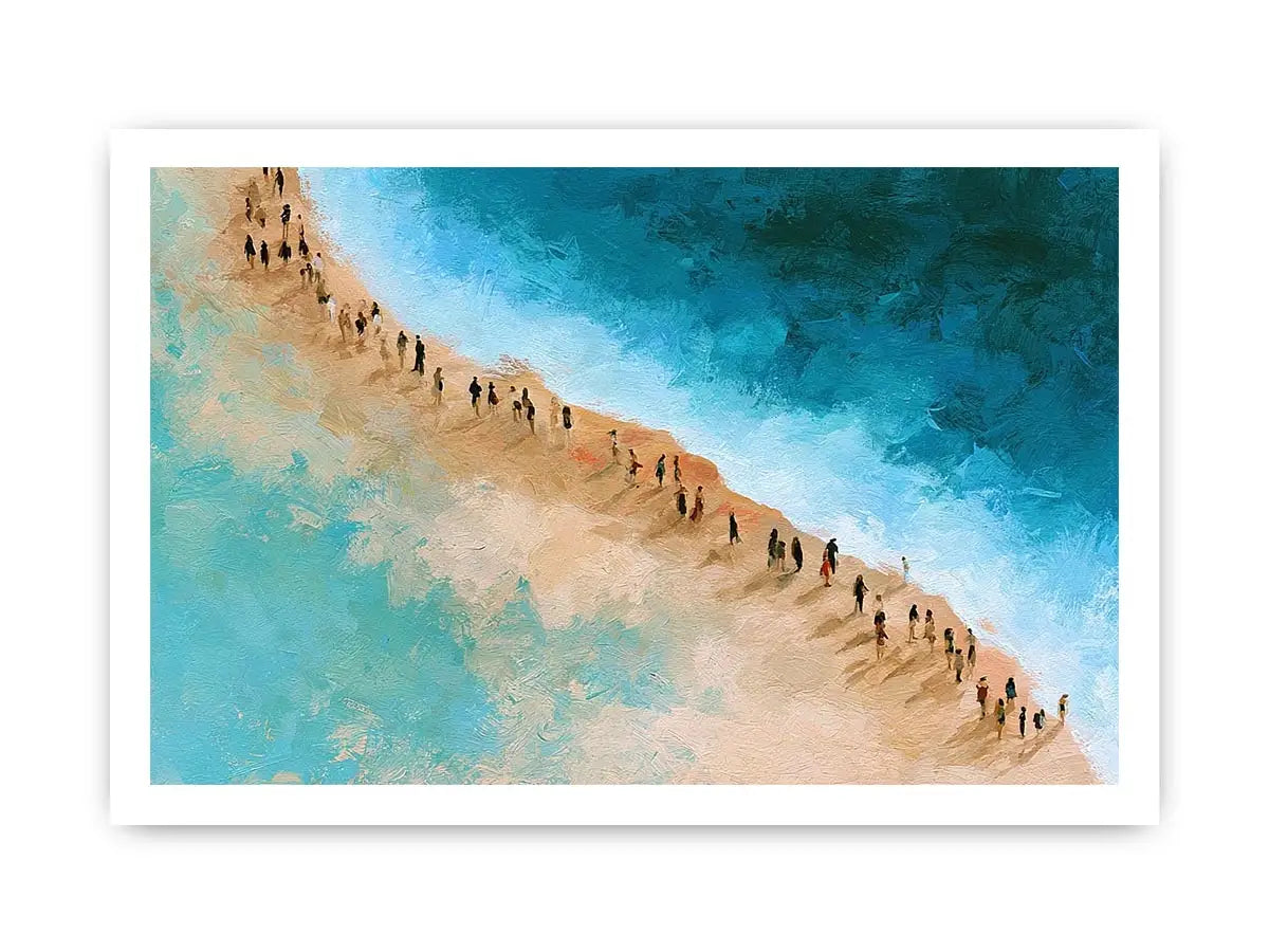 aerial beach turquoise water canvas coastal decor