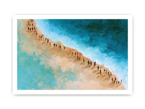 aerial beach turquoise water canvas coastal decor