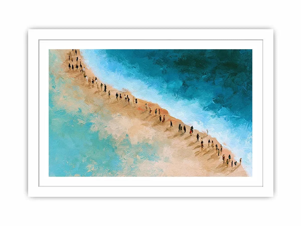 aerial beach turquoise water canvas coastal decor