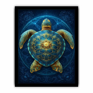   ornate sea turtle canvas art coastal room