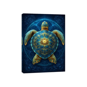   ornate sea turtle canvas art coastal room