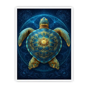   ornate sea turtle canvas art coastal room