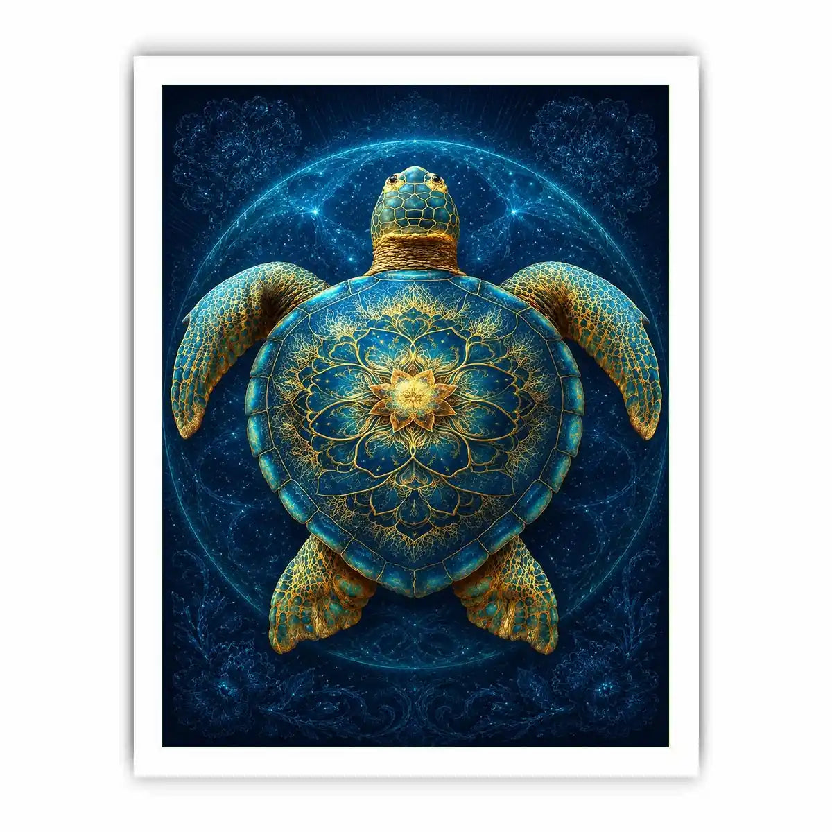   ornate sea turtle canvas art coastal room