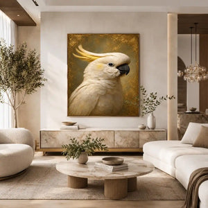   white cockatoo canvas print neutral decor