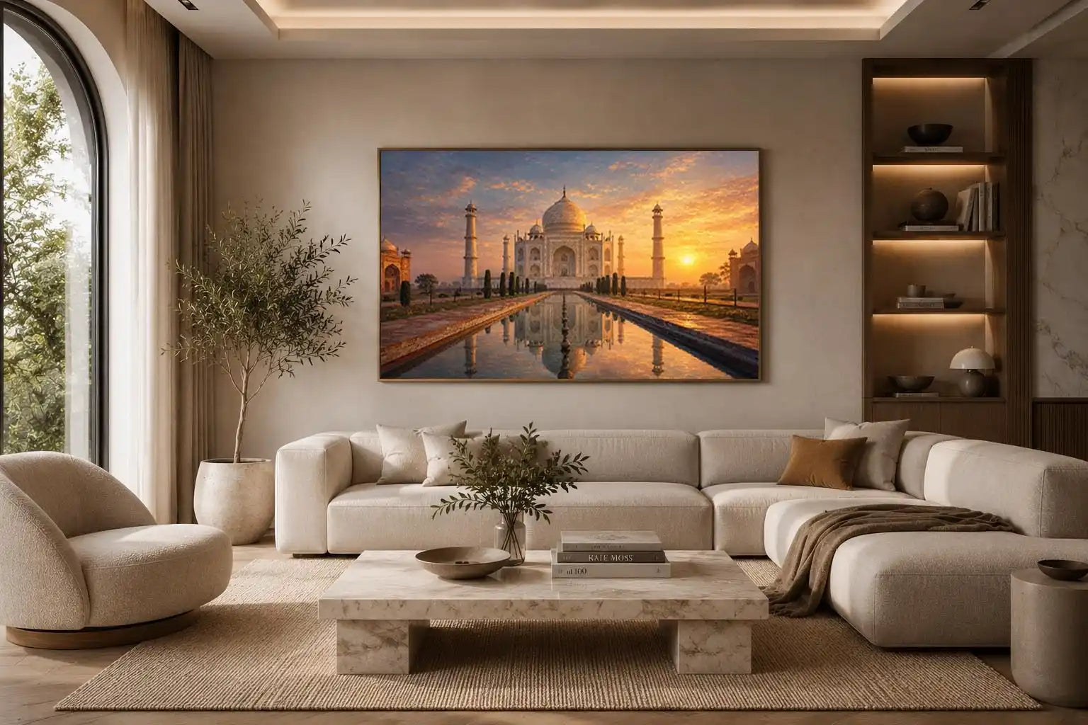   taj mahal canvas art elegant living room