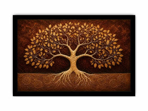   golden tree canvas art warm luxury decor