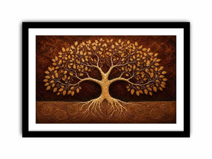   golden tree canvas art warm luxury decor
