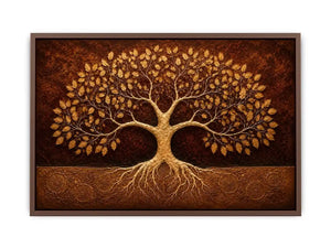   golden tree canvas art warm luxury decor