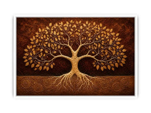   golden tree canvas art warm luxury decor
