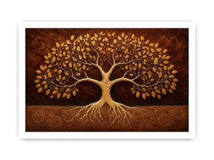   golden tree canvas art warm luxury decor