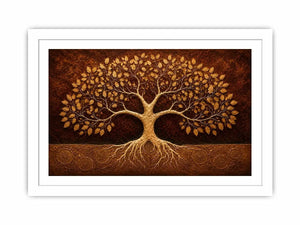  golden tree canvas art warm luxury decor