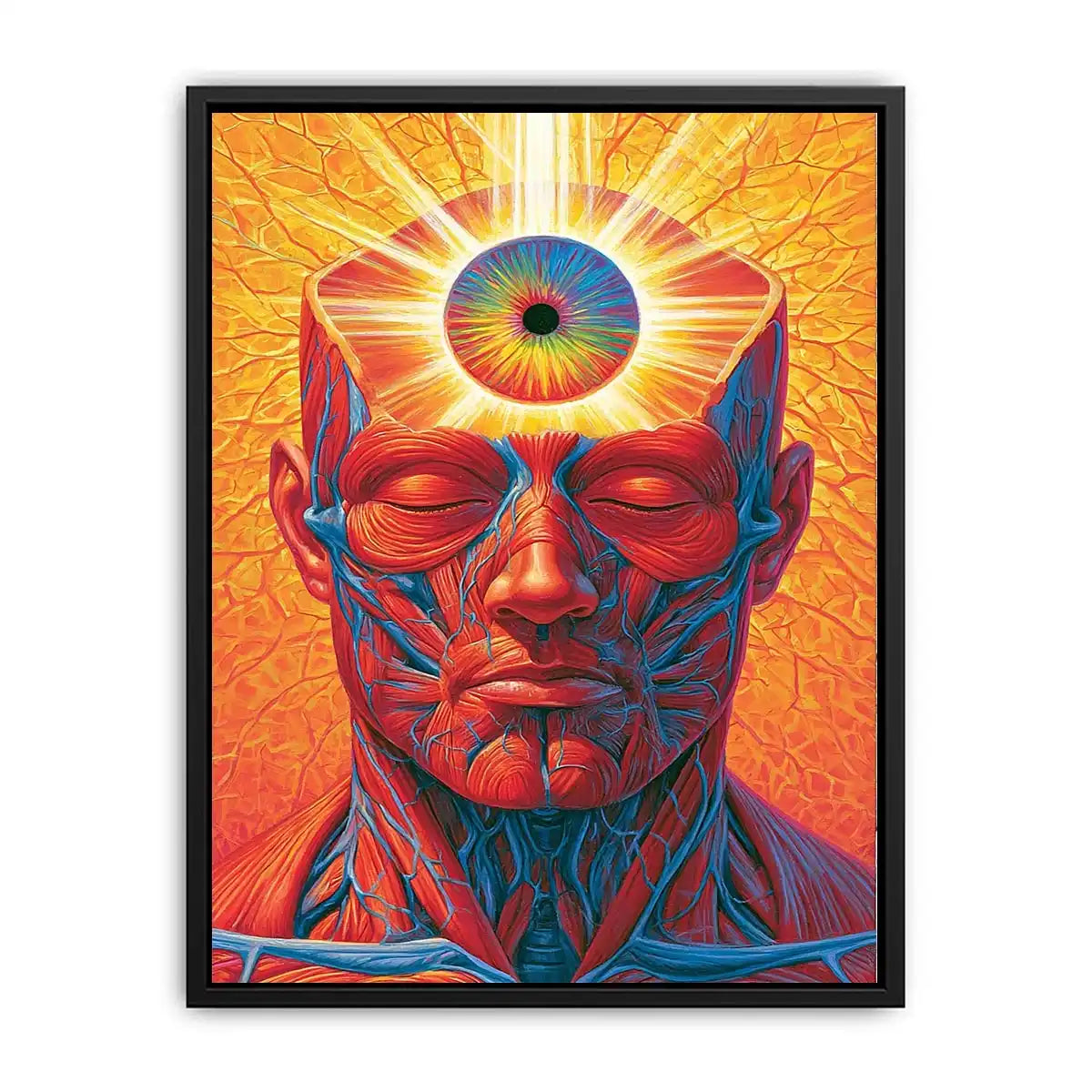 surreal third eye anatomy canvas office decor