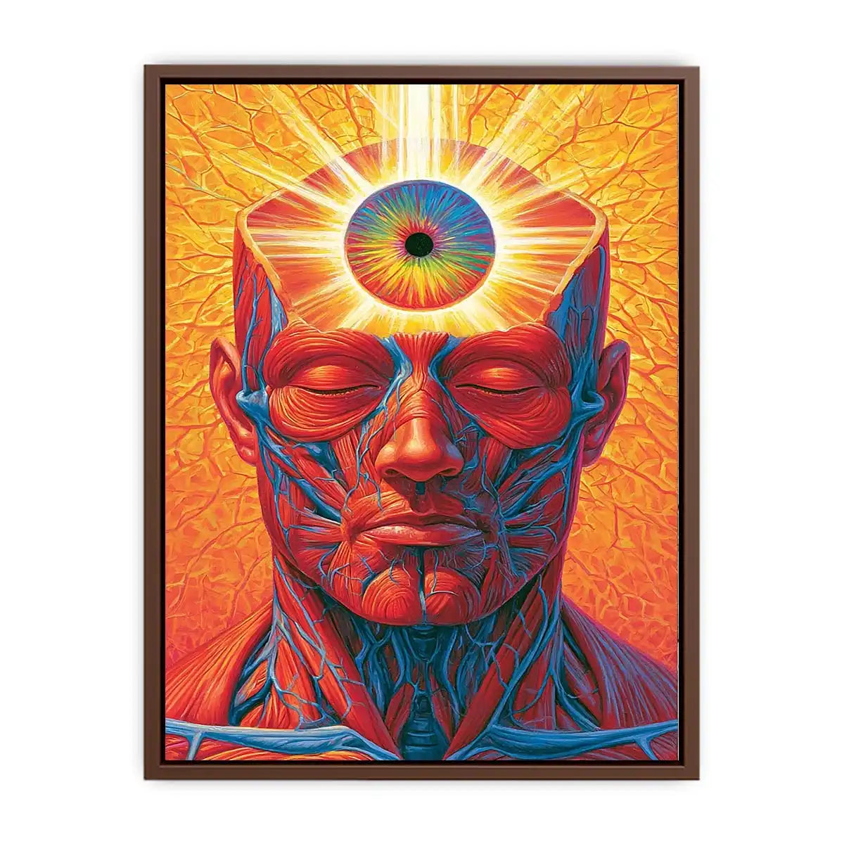 surreal third eye anatomy canvas office decor