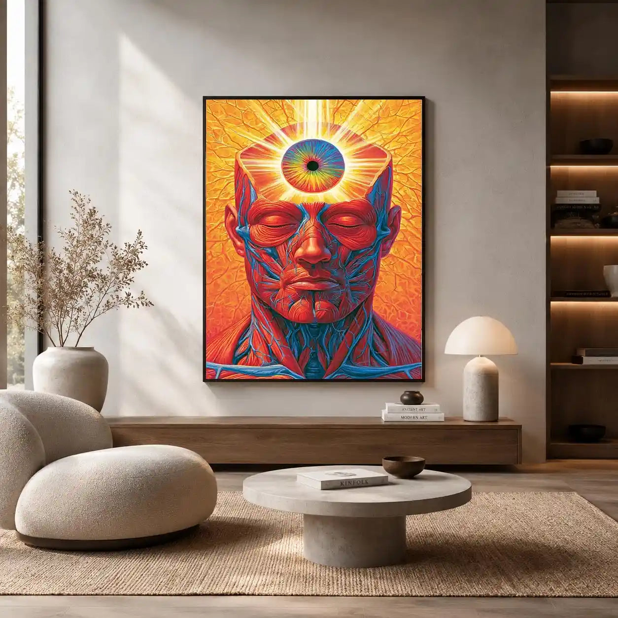 surreal third eye anatomy canvas office decor