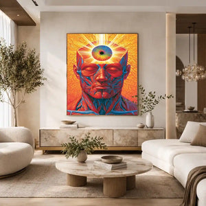 surreal third eye anatomy canvas office decor