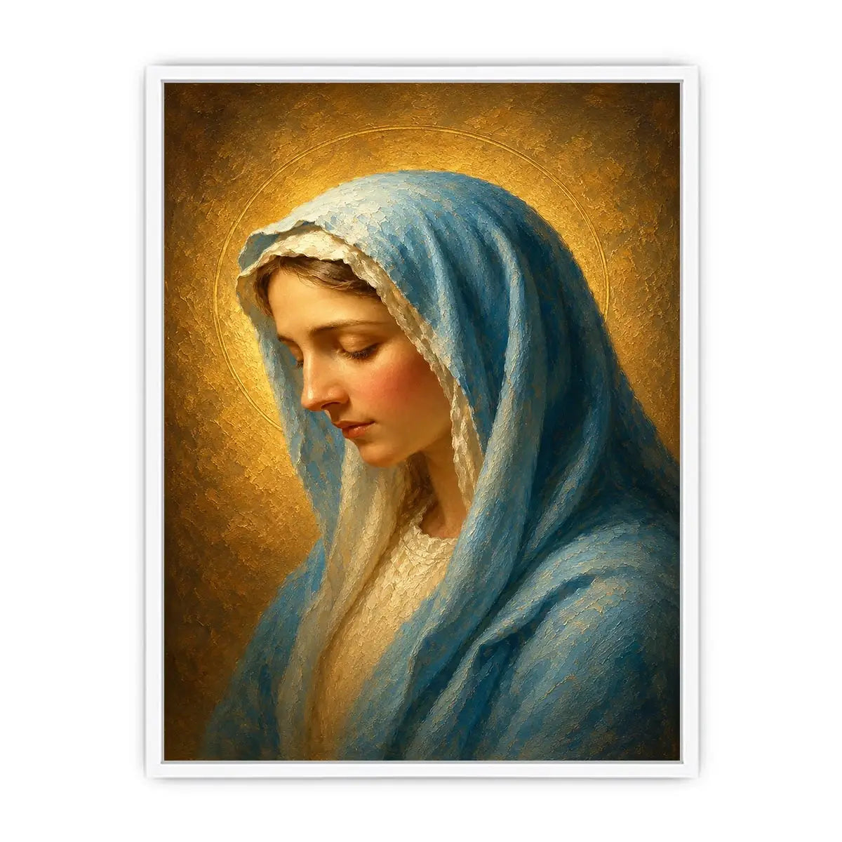   blue veil madonna canvas print