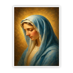   blue veil madonna canvas print