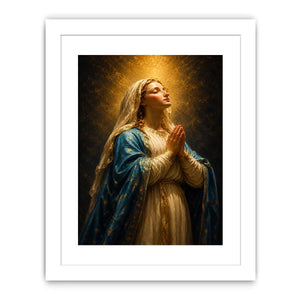   praying madonna blue gold canvas art