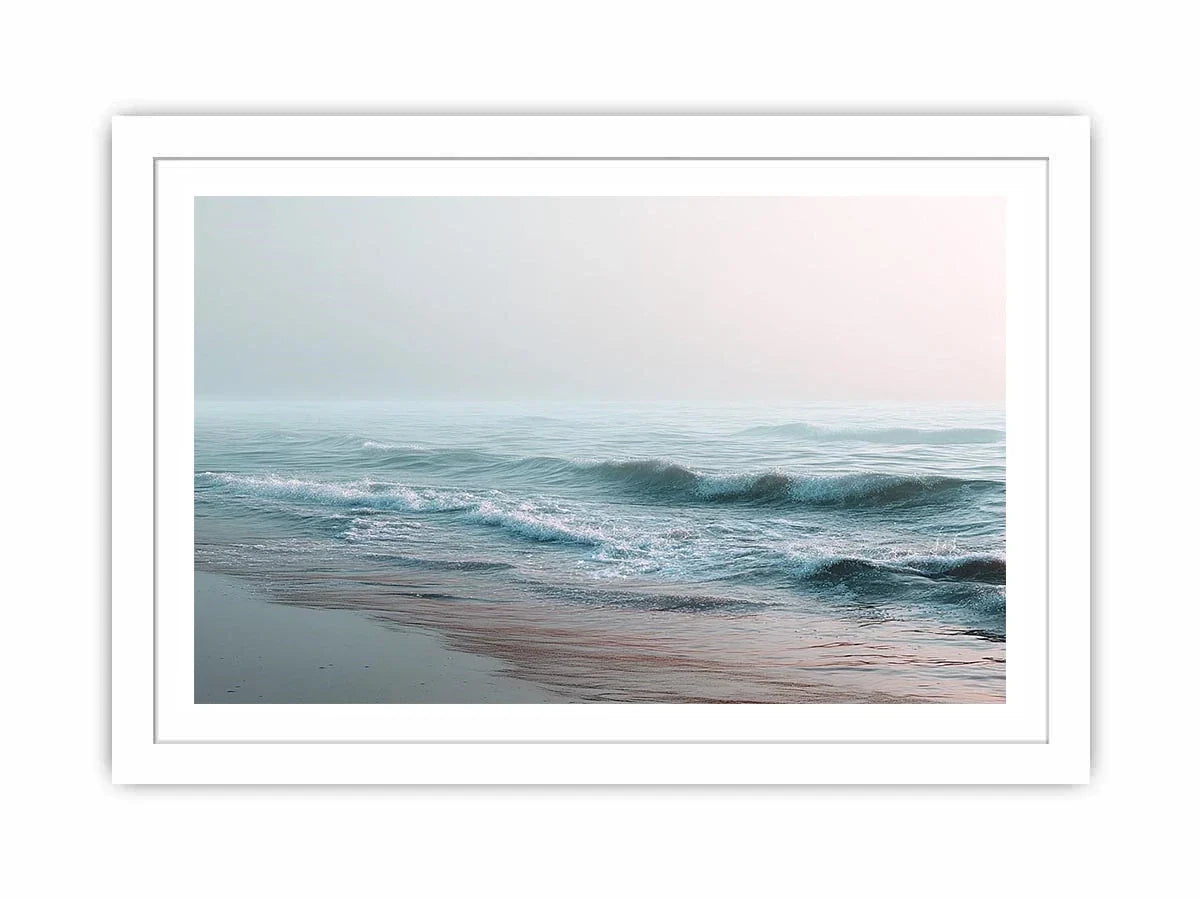 minimal ocean wave canvas bedroom decor