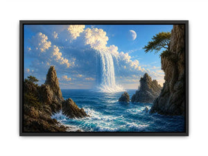   surreal ocean waterfall canvas print