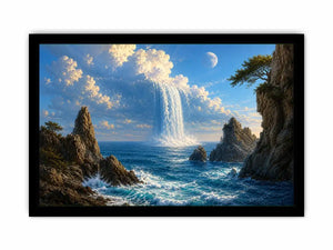   surreal ocean waterfall canvas print