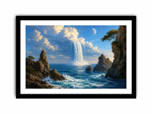   surreal ocean waterfall canvas print
