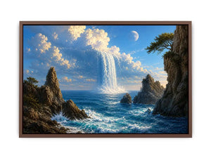   surreal ocean waterfall canvas print