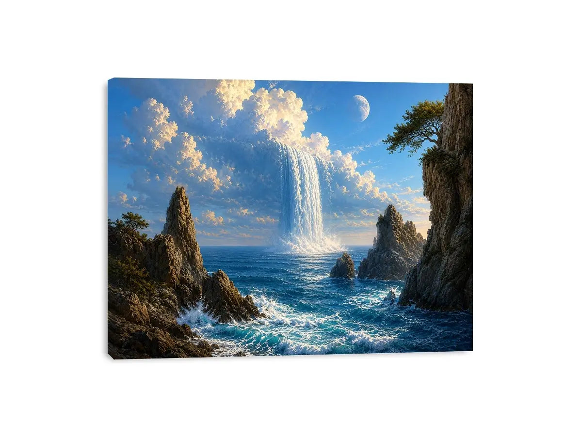   surreal ocean waterfall canvas print
