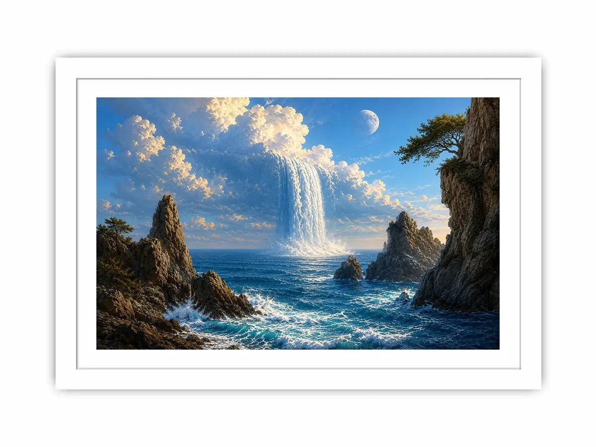   surreal ocean waterfall canvas print
