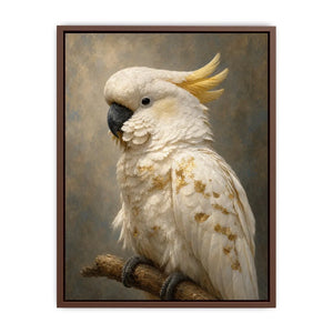   white cockatoo gold accent canvas art