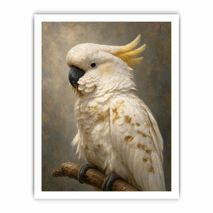   white cockatoo gold accent canvas art