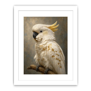   white cockatoo gold accent canvas art
