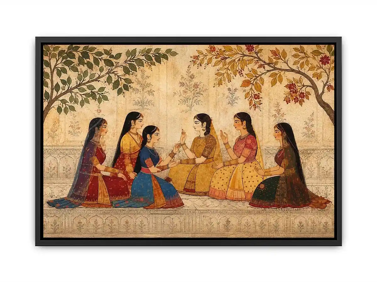 traditional women garden canvas