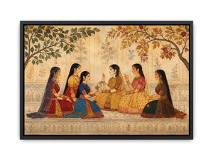 traditional women garden canvas