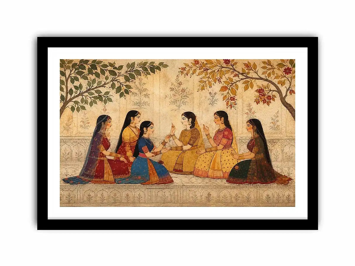 traditional women garden canvas