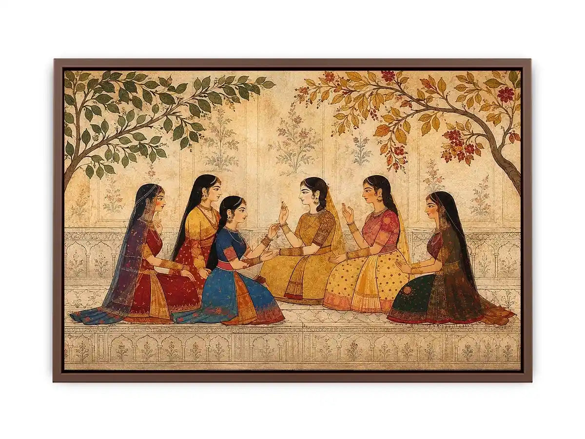 traditional women garden canvas