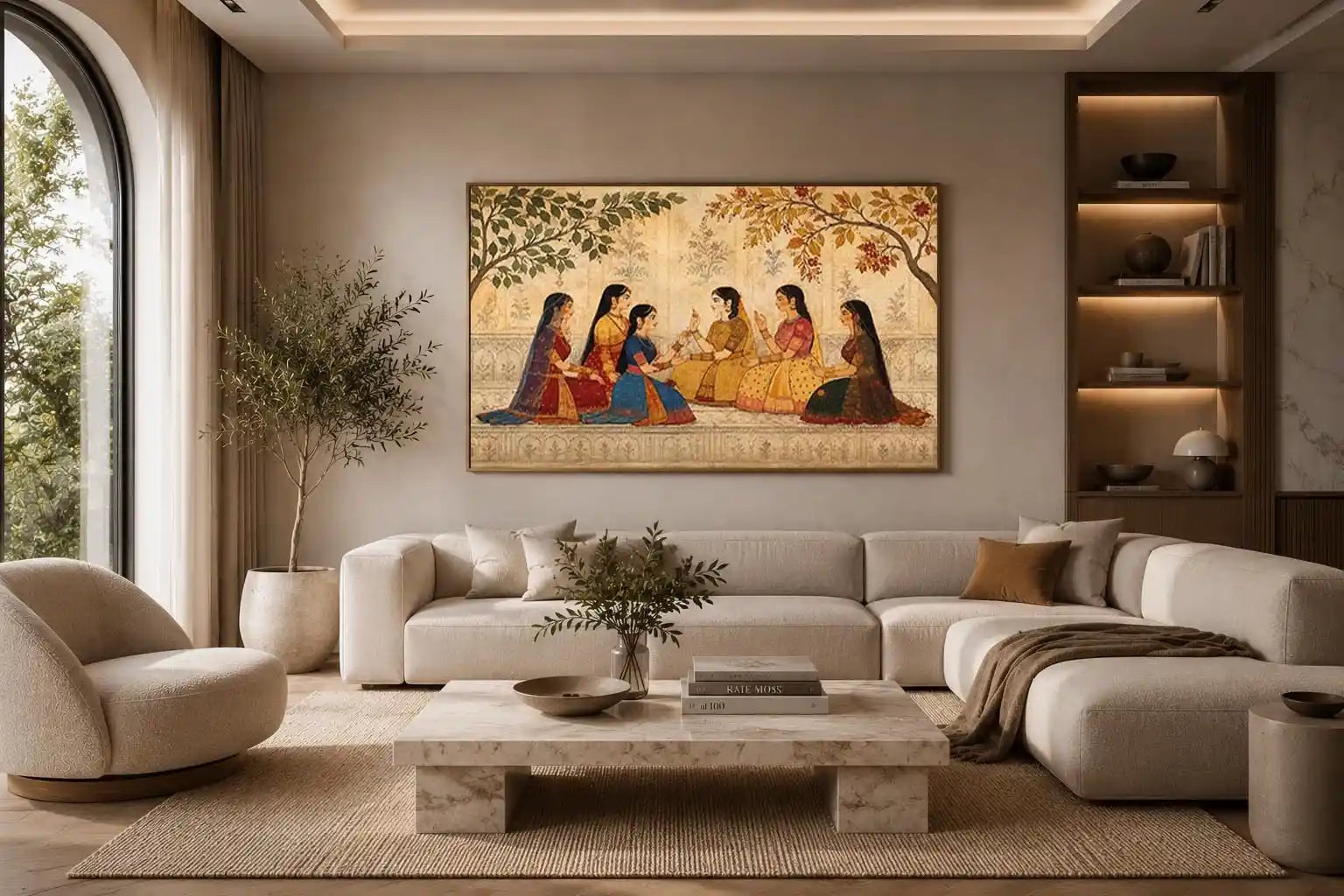 traditional women garden canvas