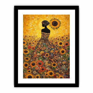 sunflower woman floral canvas