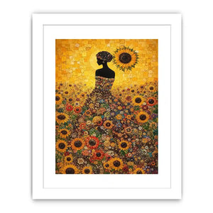 sunflower woman floral canvas