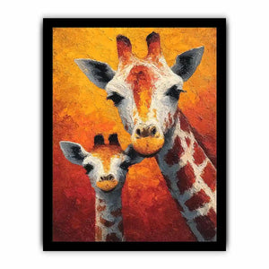 two giraffe portrait canvas