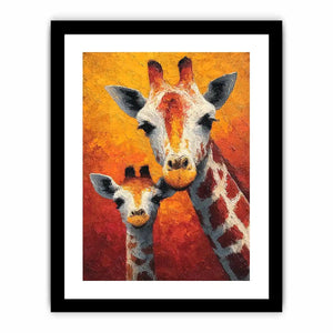 two giraffe portrait canvas
