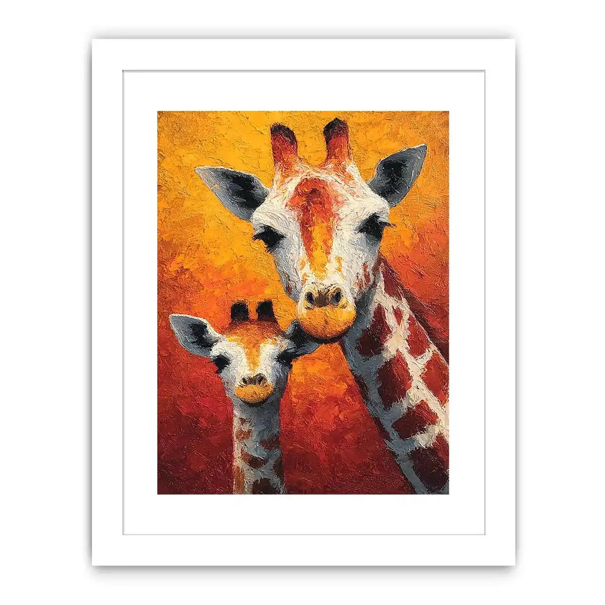 two giraffe portrait canvas