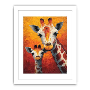 two giraffe portrait canvas