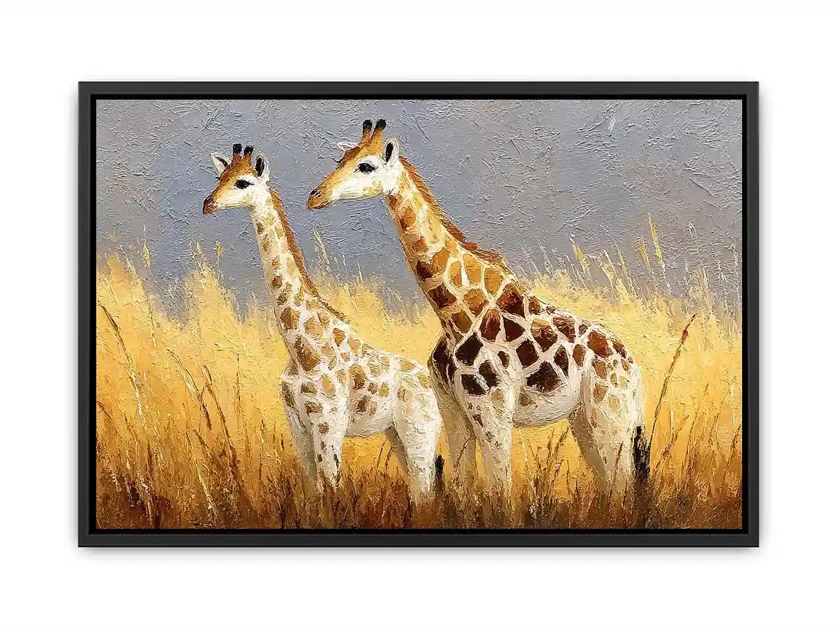 neutral giraffe savanna canvas