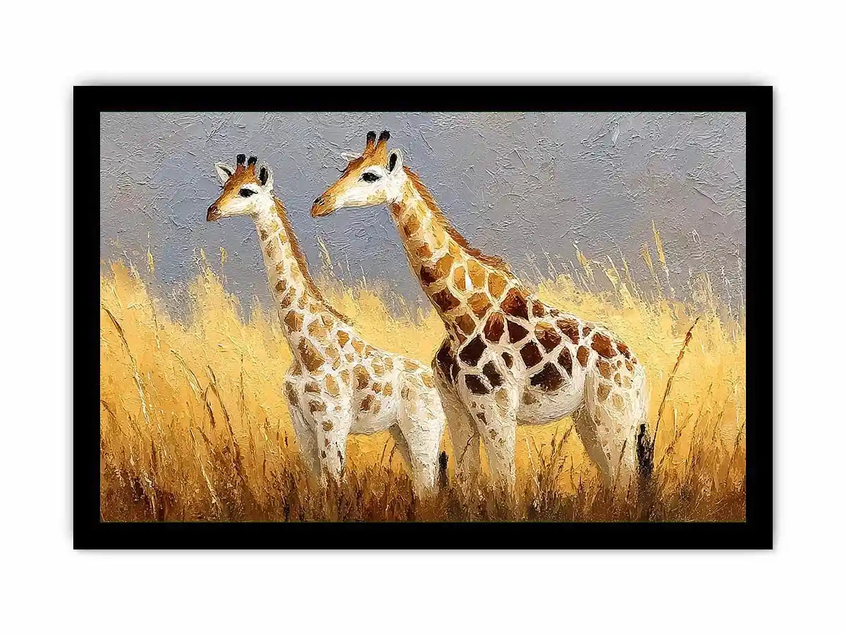 neutral giraffe savanna canvas