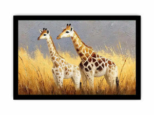 neutral giraffe savanna canvas