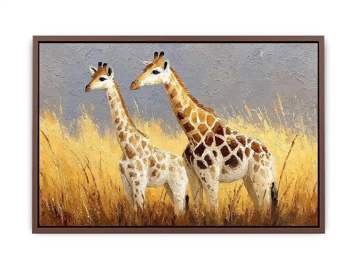 neutral giraffe savanna canvas