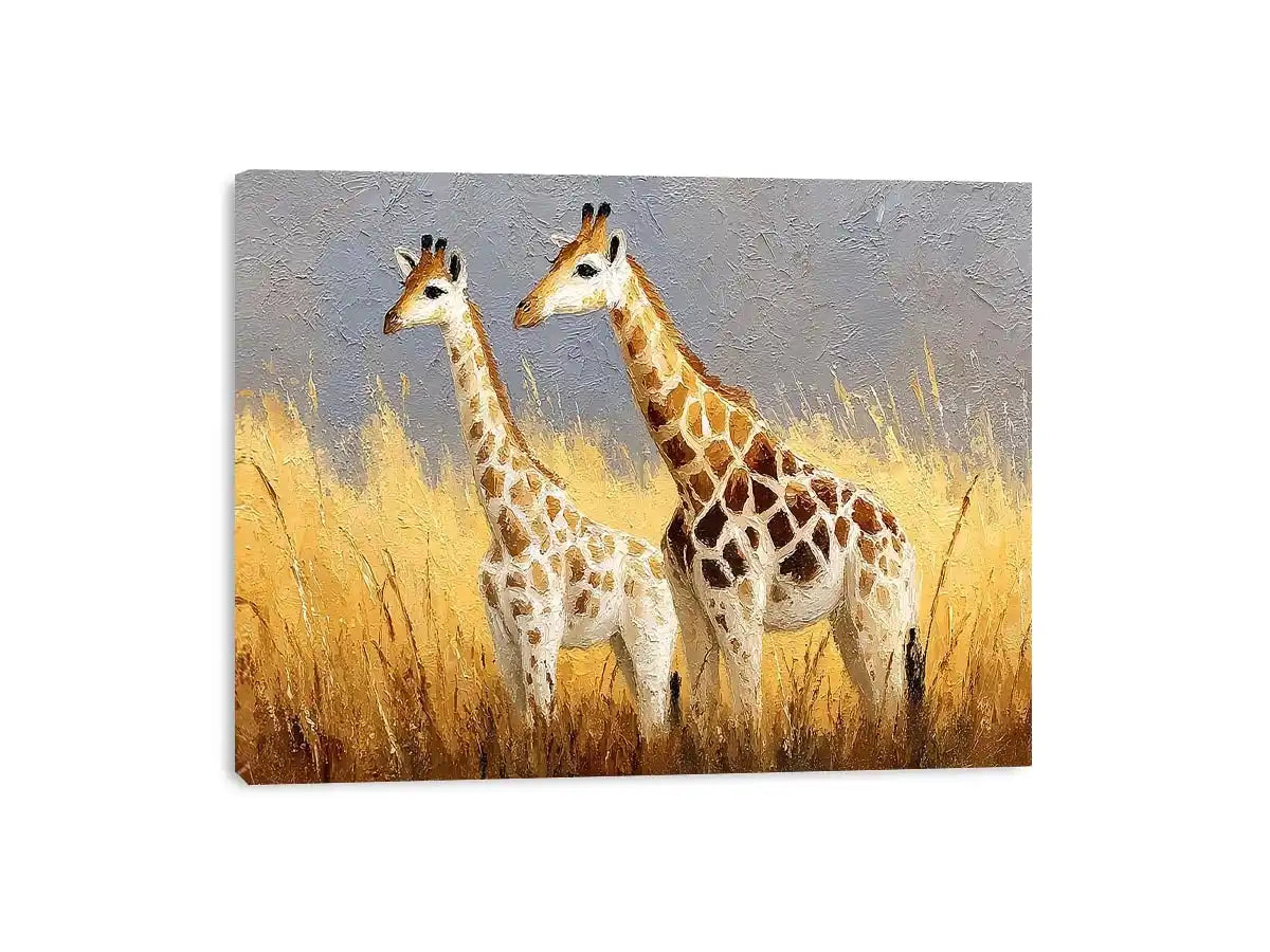 neutral giraffe savanna canvas