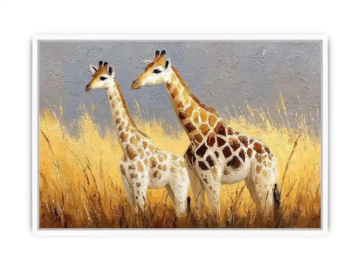 neutral giraffe savanna canvas
