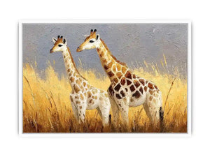 neutral giraffe savanna canvas